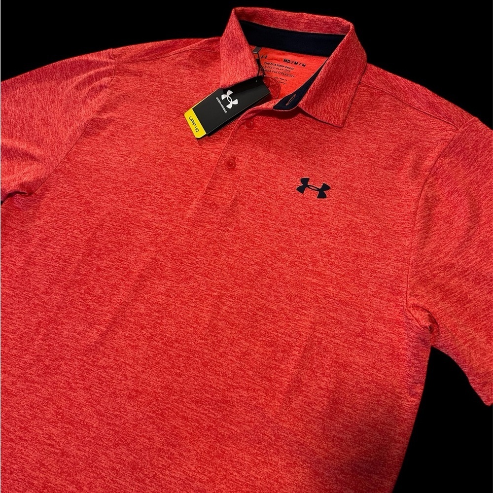Under Armour Men's Heather Red Play-Off Polo, NWT, Size M - Picture 2 of 5
